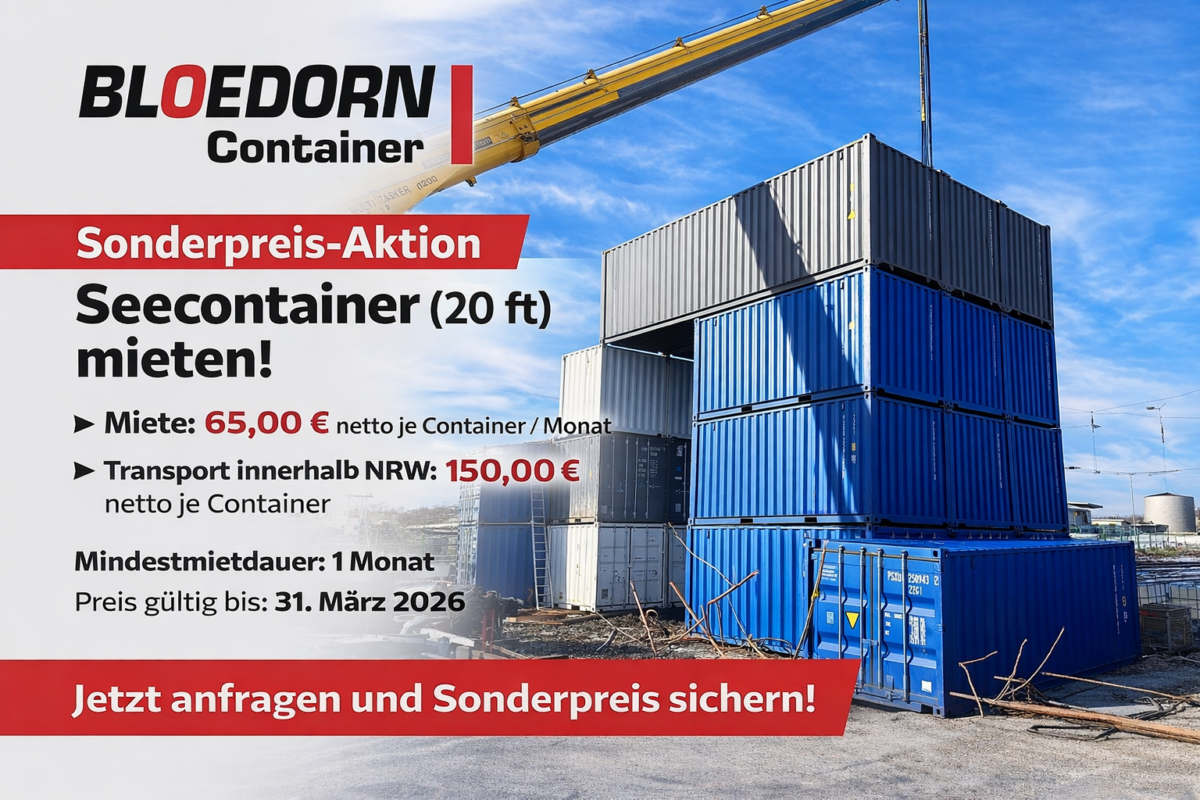 Sonderpreis für 20ft Seecontainer mieten